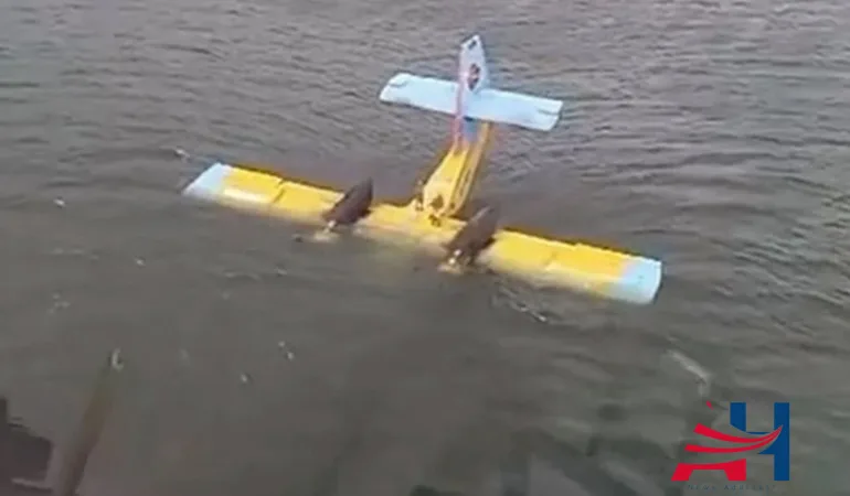 Fire Fighting Aircraft Submerged in Water Due to Technical Failure