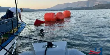 Firefighting Plane Lifted from Bafa Lake Using Balloons