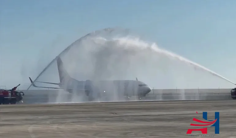 Rize Welcomes Its First Charter Flight: Aircraft with 151 Passengers Welcomed with Water Arch