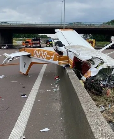 Small Plane Crashes on Highway: 3 Dead