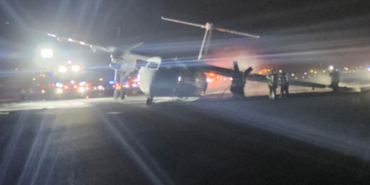 Fear at Halifax Airport: Plane Lands in Flames on Left Wing