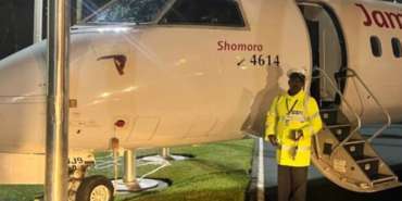 Plane Collides with Flagpoles Due to Brake Failure