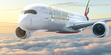 Emirates A350 takes off for India