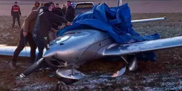Training Aircraft TC-URA Makes Emergency Landing in a Field in Ankara
