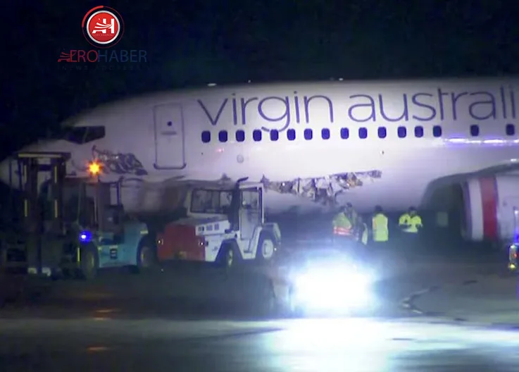 Virgin Australia 737 collided with ground vehicle. The aircraft was closed with tape
