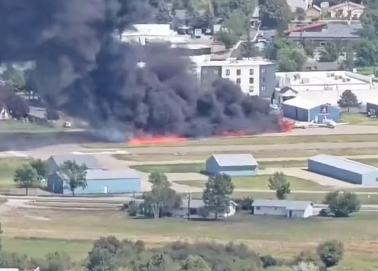 Plane Landing in Montana Bursts into Flames After Hitting Parked Aircraft