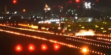 UPS-Plane-Loses-Control-During-Typhoon-Landing-Engine-Scrapes-the-Runway