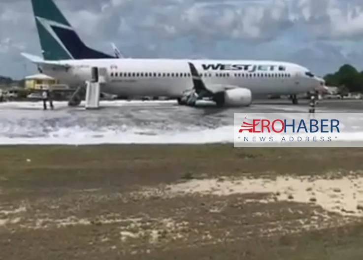 WestJet 737-800’s Right Main Landing Gear Collapsed, Runway Temporarily Closed