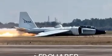 NASA WB-57 Aircraft Makes Belly Landing in Houston