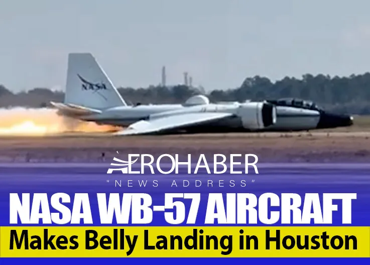NASA WB-57 Aircraft Makes Belly Landing in Houston